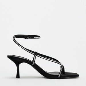 ZARA RHINESTONE HEELED SANDALS